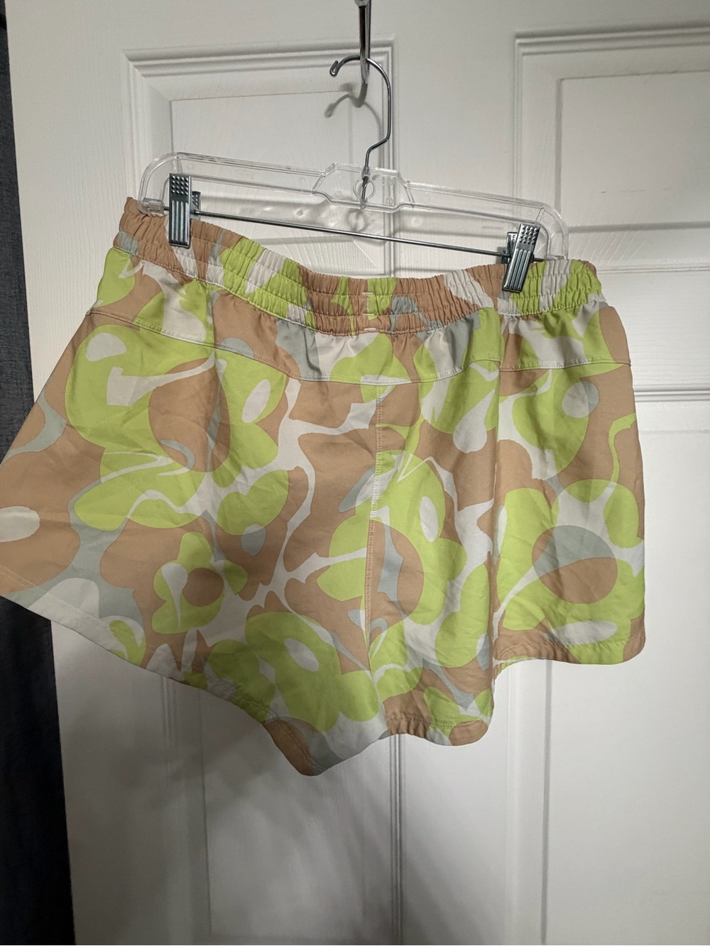 adidas Lime Green & Tan Floral Athletic Running Shorts - Picture 3 of 4